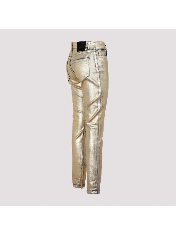 Tom Ford Metallic Mid-Rise Skinny Jeans