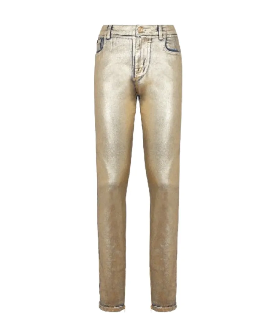 Tom Ford Metallic Mid-Rise Skinny Jeans