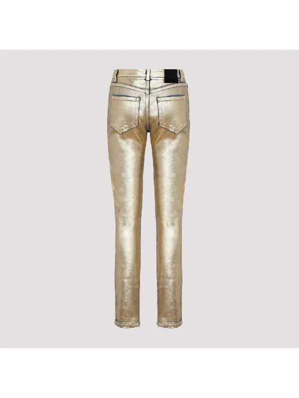 Tom Ford Metallic Mid-Rise Skinny Jeans