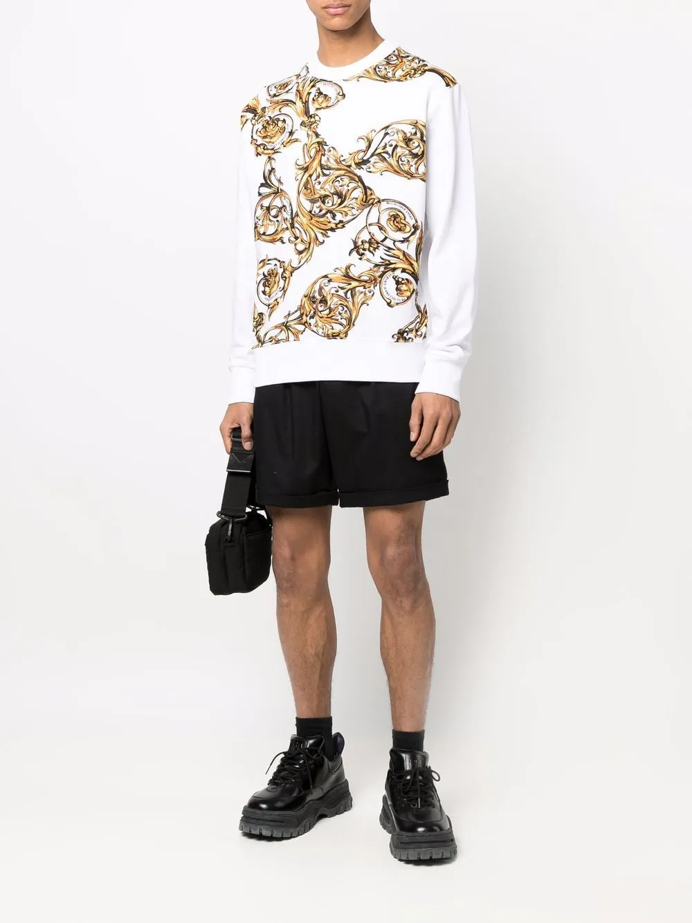 Baroqe-Print Long-Sleeve Sweatshirt