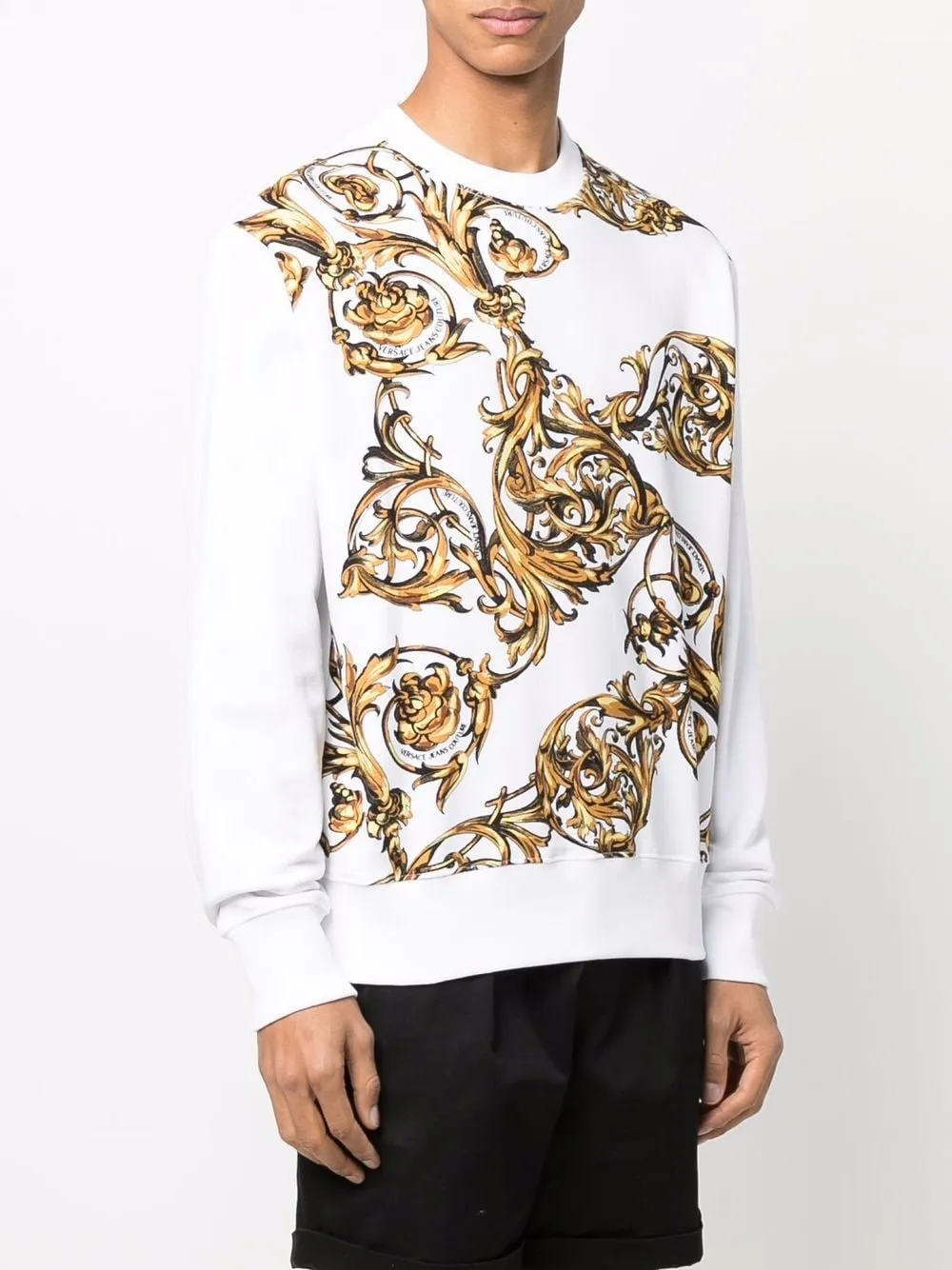 Baroqe-Print Long-Sleeve Sweatshirt