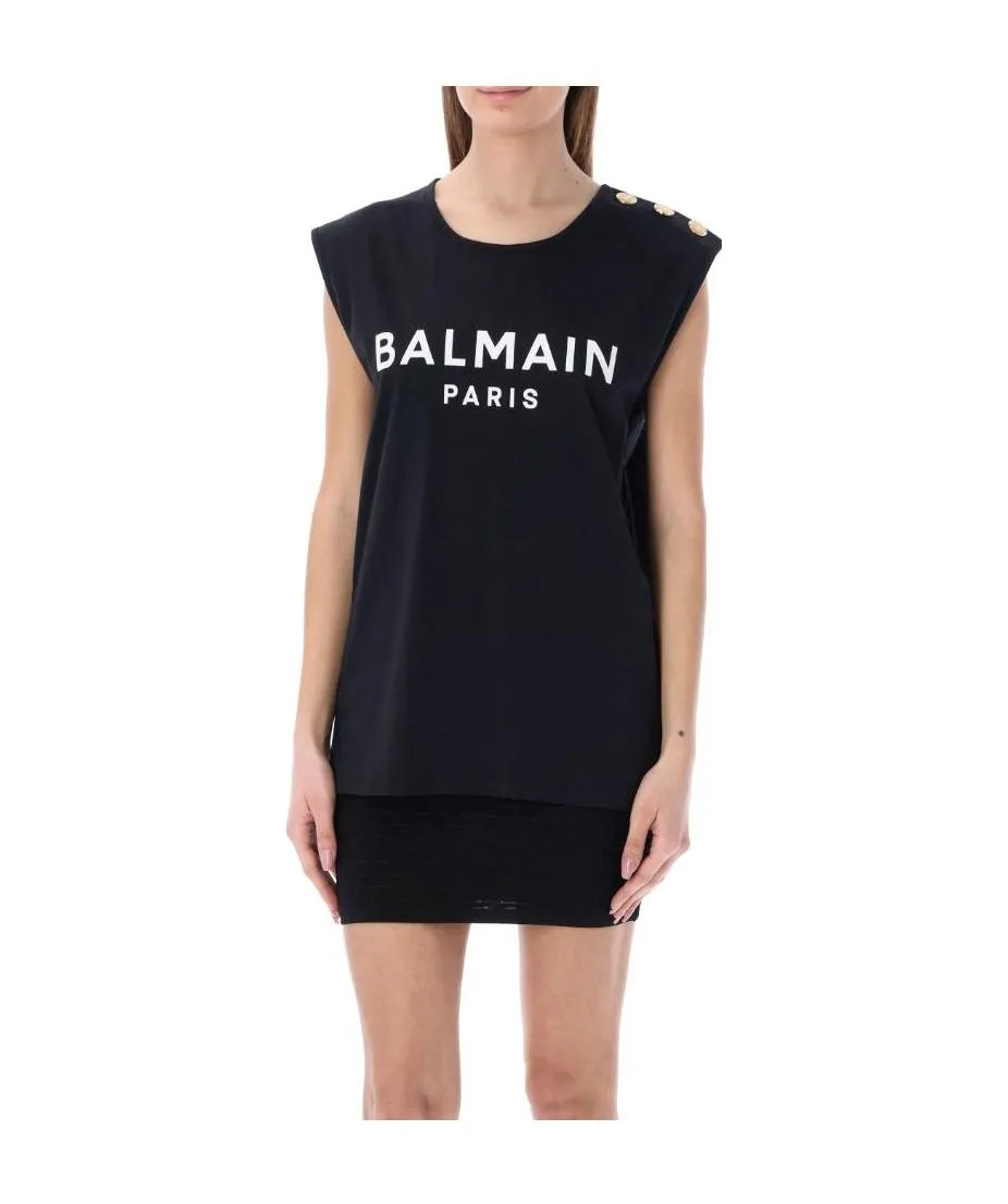 Balmain Button Embellished Tank Top