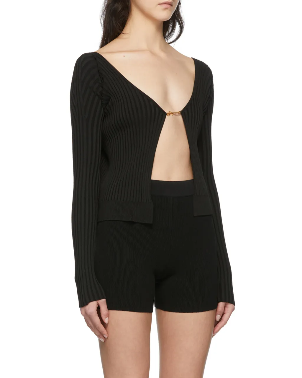 Jacquemus Ribbed Knit Cropped Cardigan