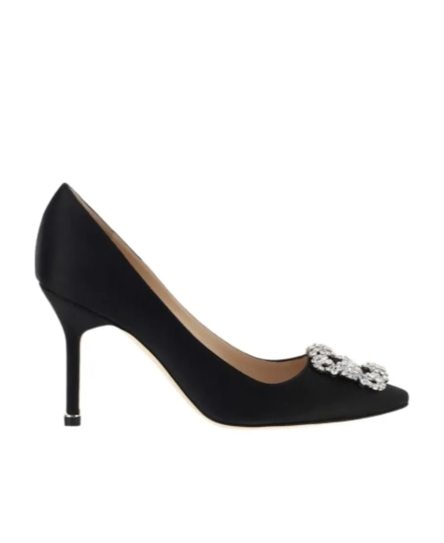 Manolo Blahnik Hangisi Embellished Buckle Pumps