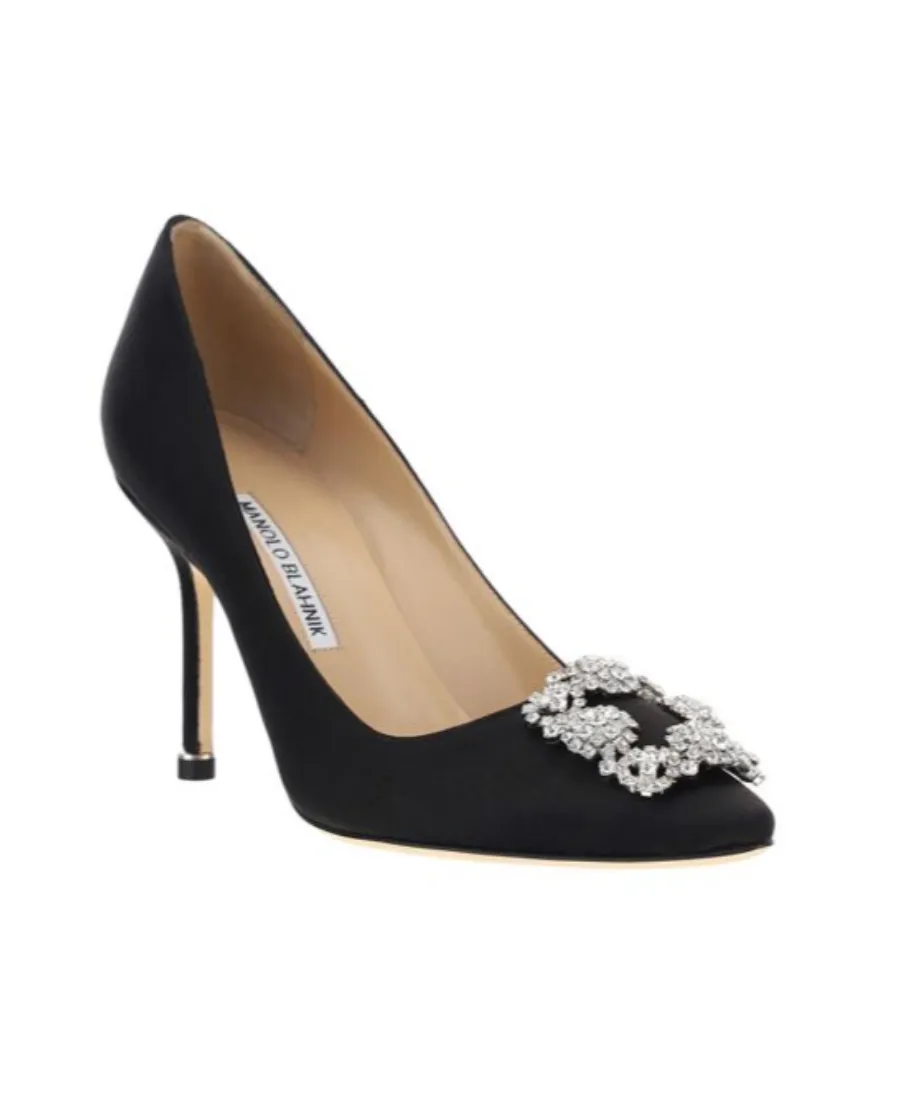 Manolo Blahnik Hangisi Embellished Buckle Pumps