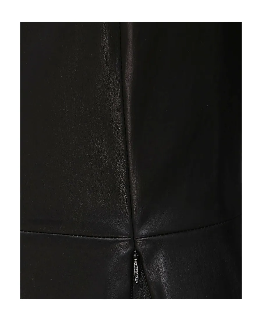 Leather Zipped Peplum Jacket