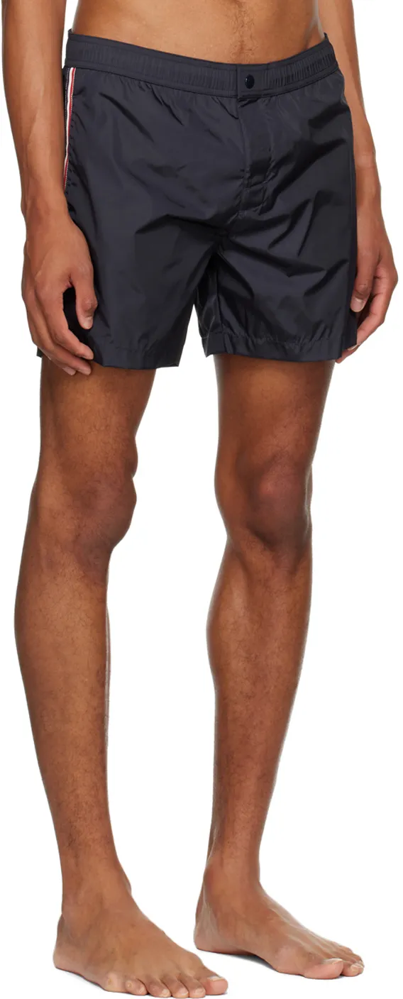 Moncler Logo Patch Stripe Detailed Swim Shorts