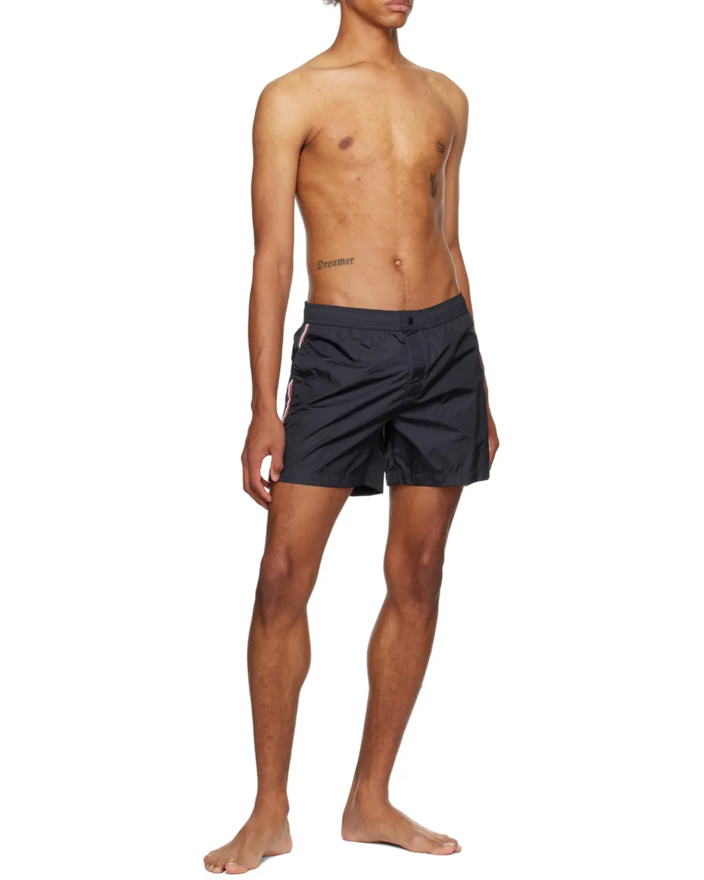 Moncler Logo Patch Stripe Detailed Swim Shorts