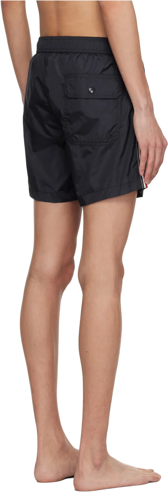 Moncler Logo Patch Stripe Detailed Swim Shorts