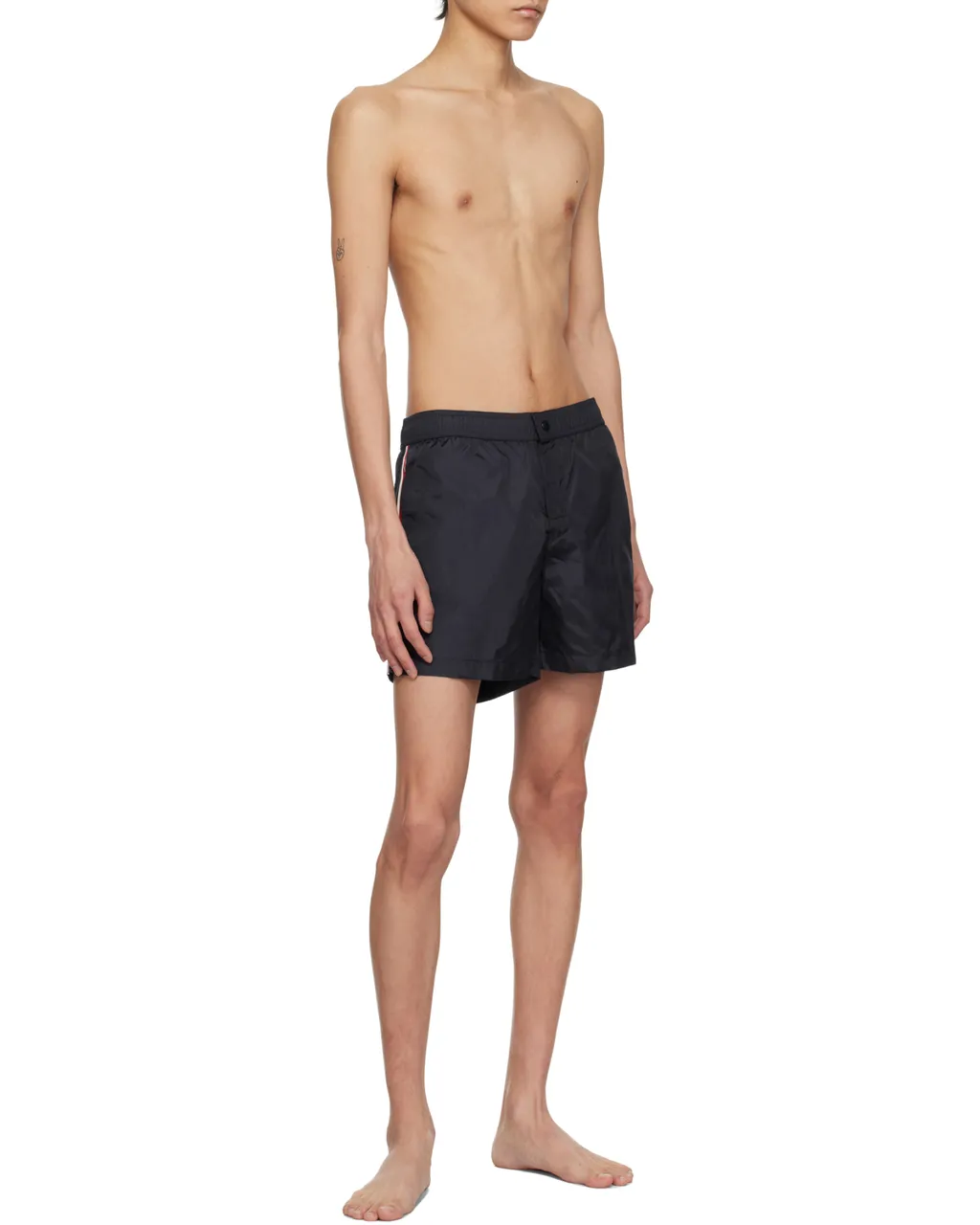 Moncler Logo Patch Stripe Detailed Swim Shorts