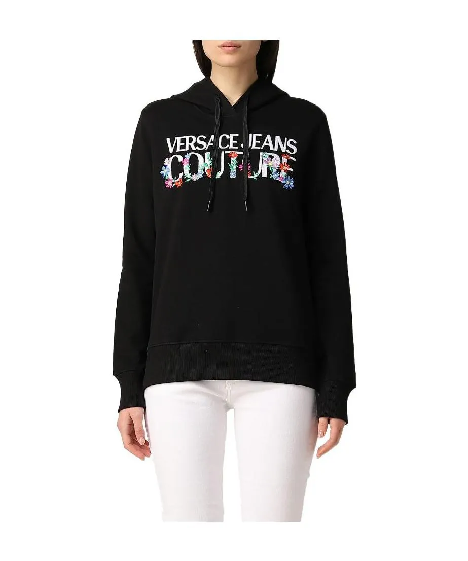 Floral-Embroidered Cotton Hoodie