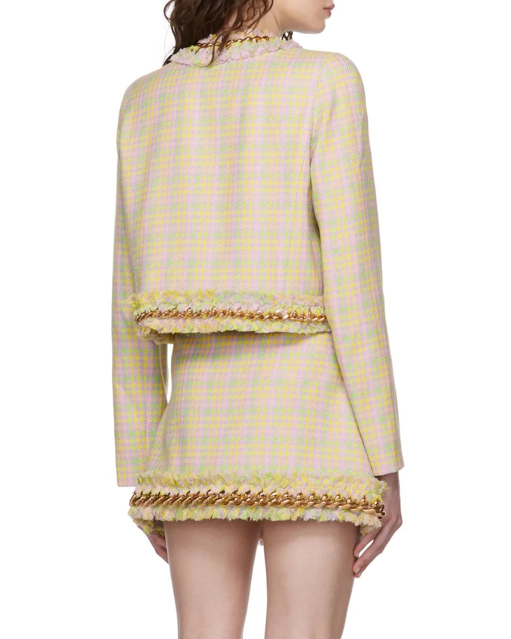 Houndstooth-Print Tweed Jacket