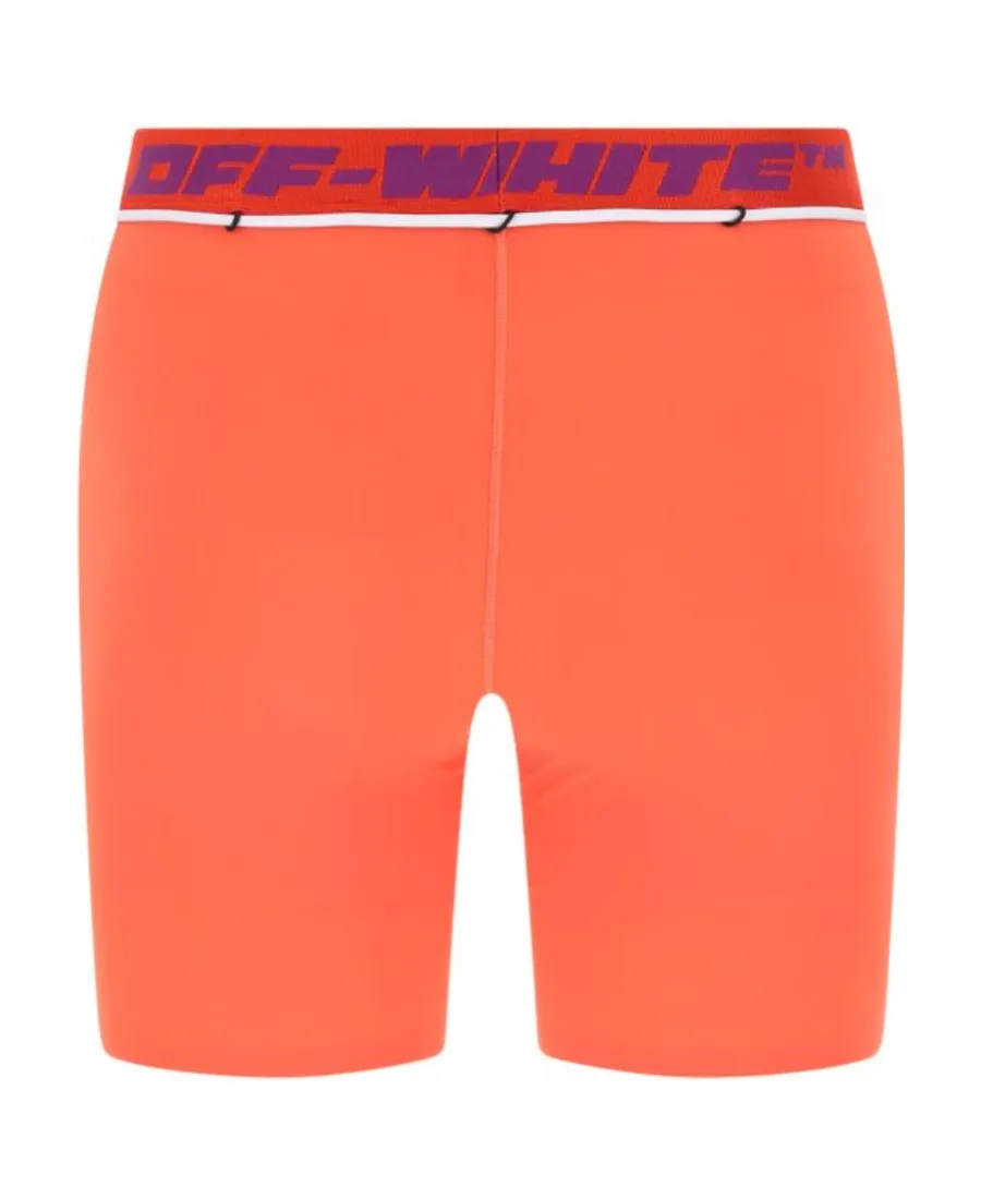 Off-White Elastic Waist Stretch Shorts