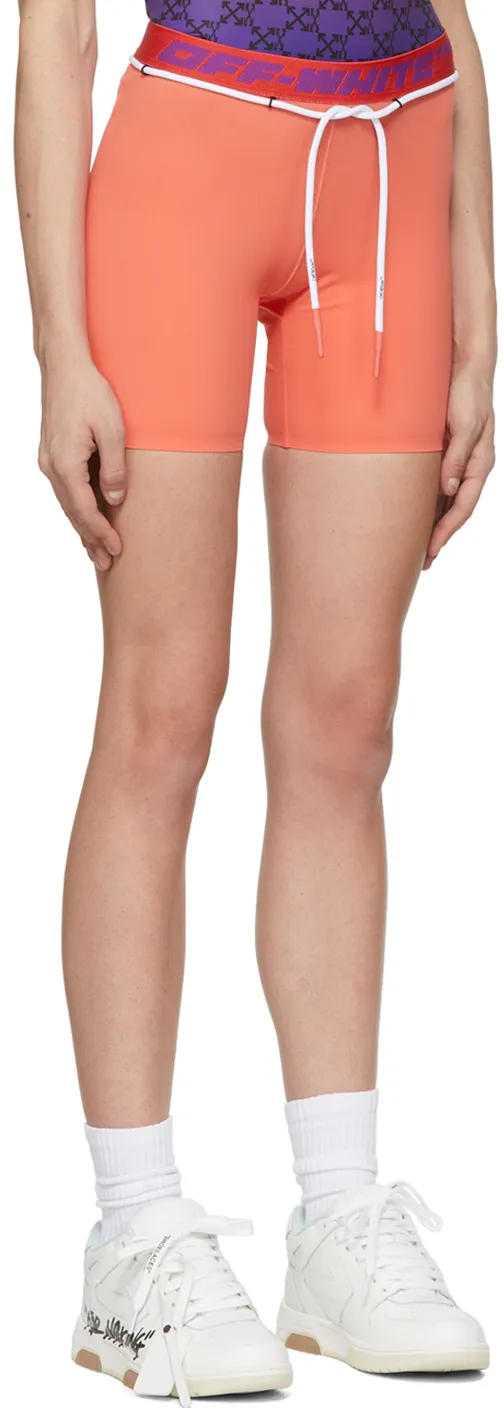 Off-White Elastic Waist Stretch Shorts