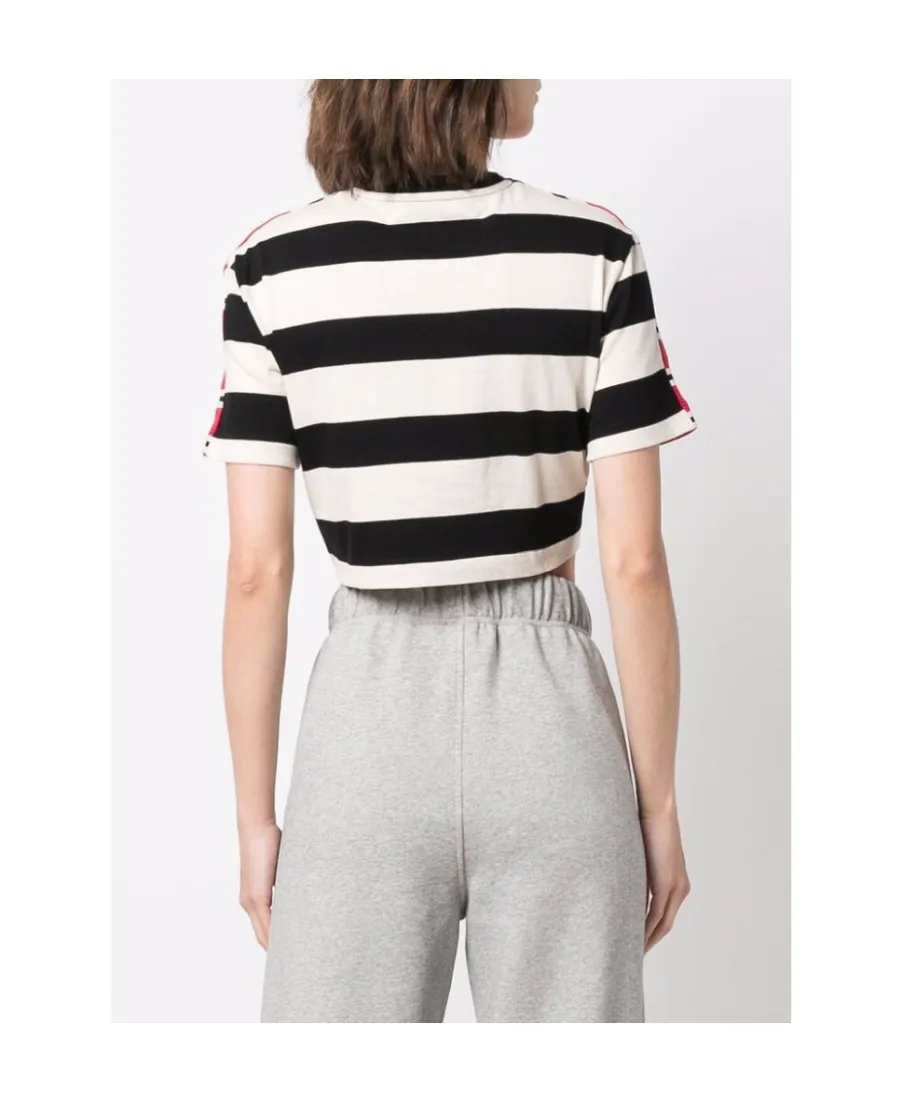 Msgm Tie-Waist Cropped T-Shirt