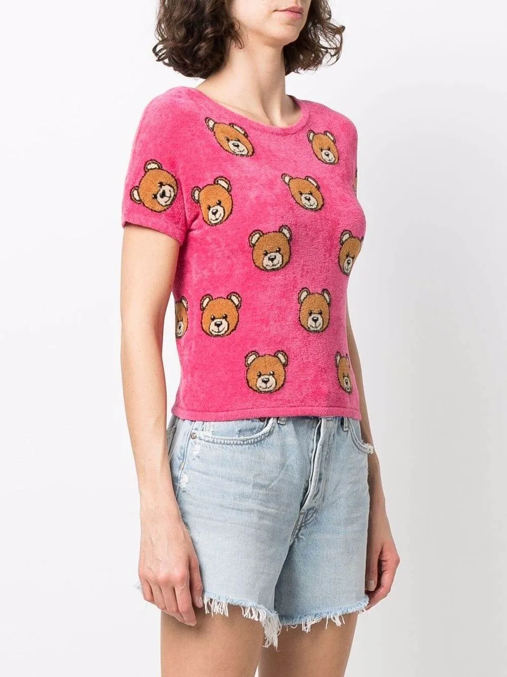 Teddy Bear-Print Brushed T-Shirt
