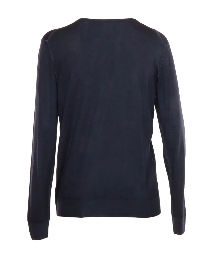 Long-Sleeved V-Neck Knitted Sweater