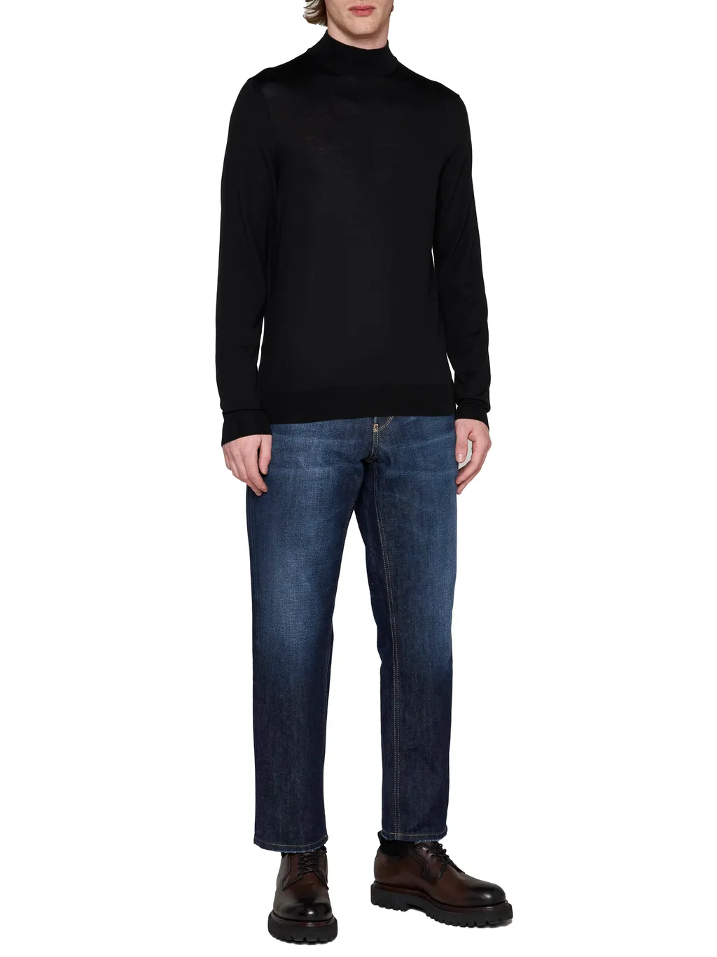 Mock-Neck Merino Jumper
