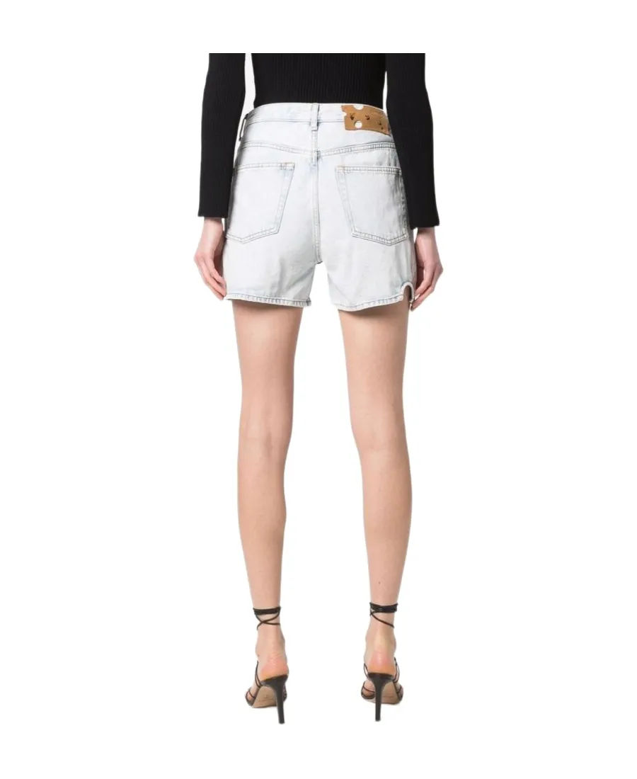 Off-White Cut-Out Button Detailed Denim Shorts