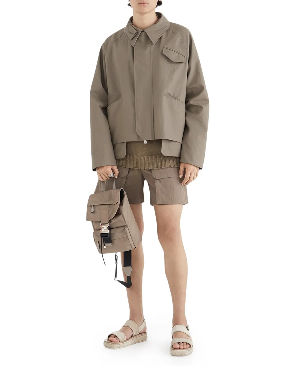 Fendi Asymmetric Hem Cropped Jacket