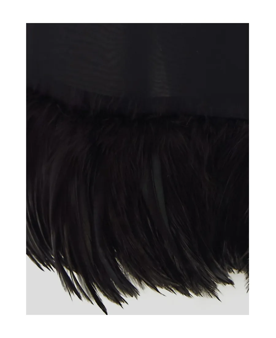 Long Skirt In Crepe Muslin And Feathers