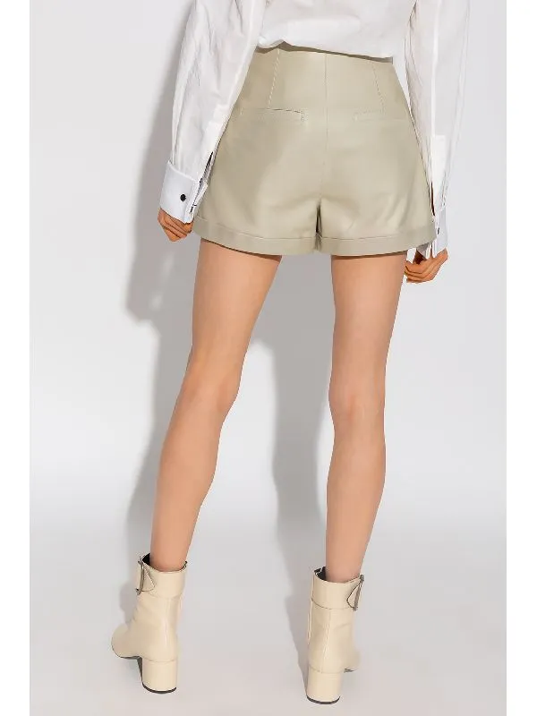 Saint Laurent Button Detailed High Waist Shorts