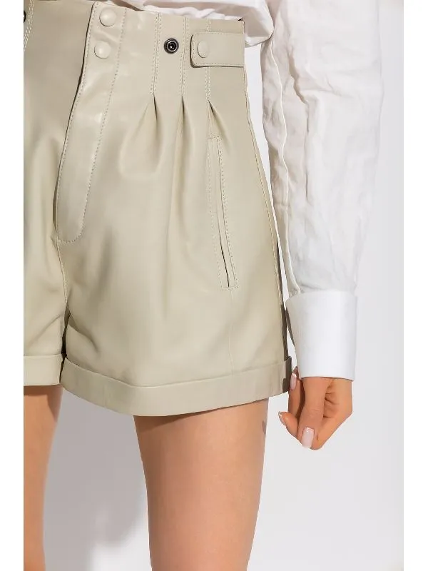 Saint Laurent Button Detailed High Waist Shorts