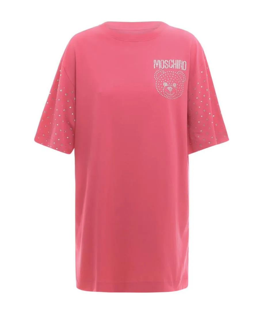 Crystal-Embellished Teddy Logo T-Shirt Dress
