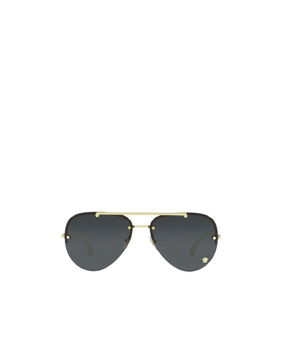 Versace Eyewear Medusa Glam Aviator Frame Sunglasses
