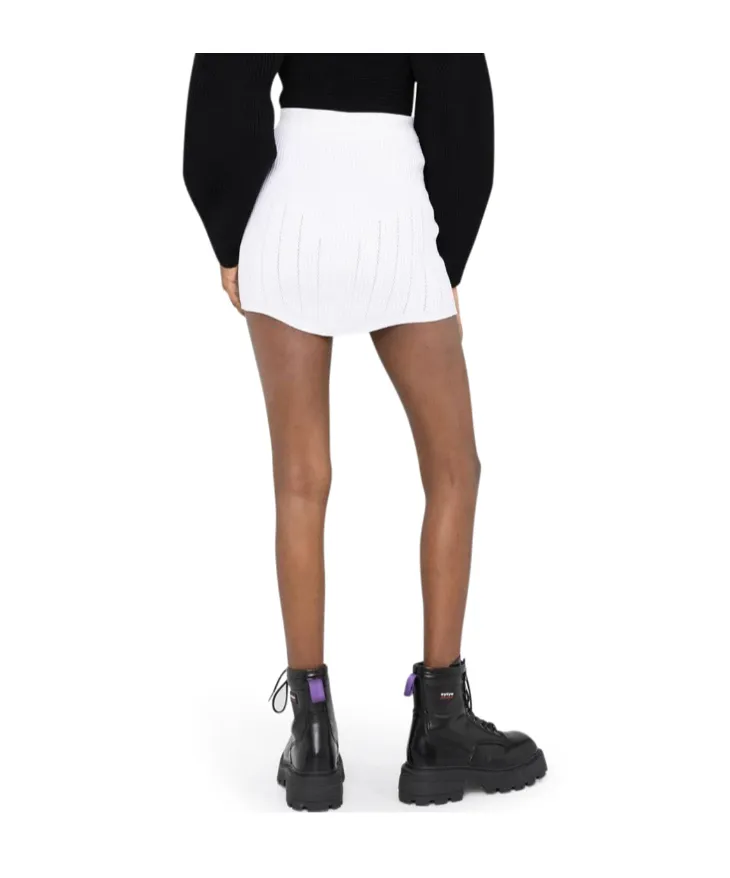 Ribbed-Knit Fitted Miniskirt