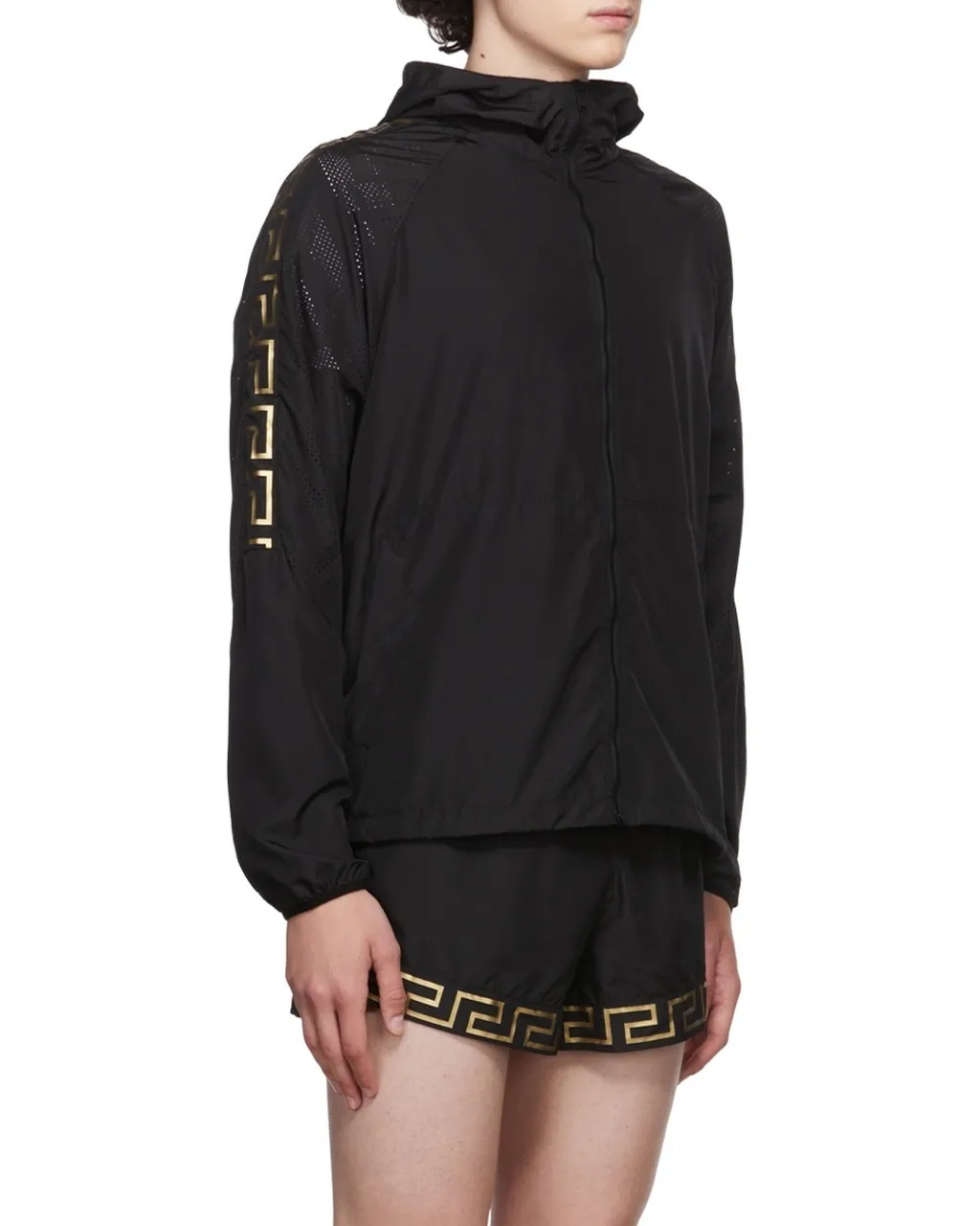 La Greca-Print Zip-Fastening Hoodie
