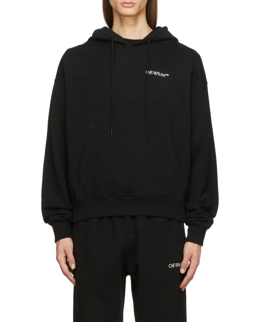 Off-White Logo Printed Drawstring Hoodie
