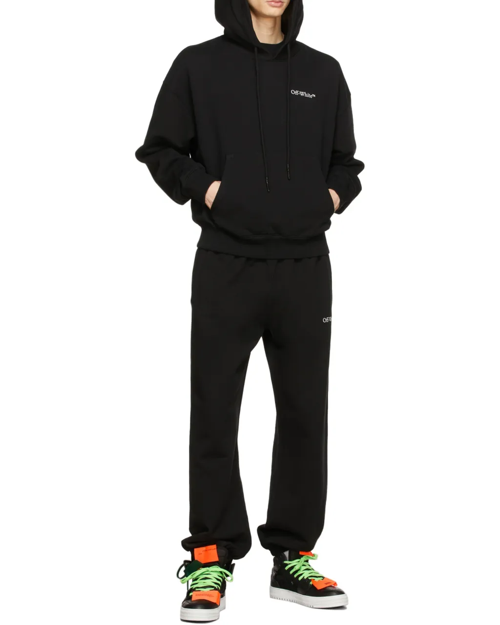 Off-White Logo Printed Drawstring Hoodie