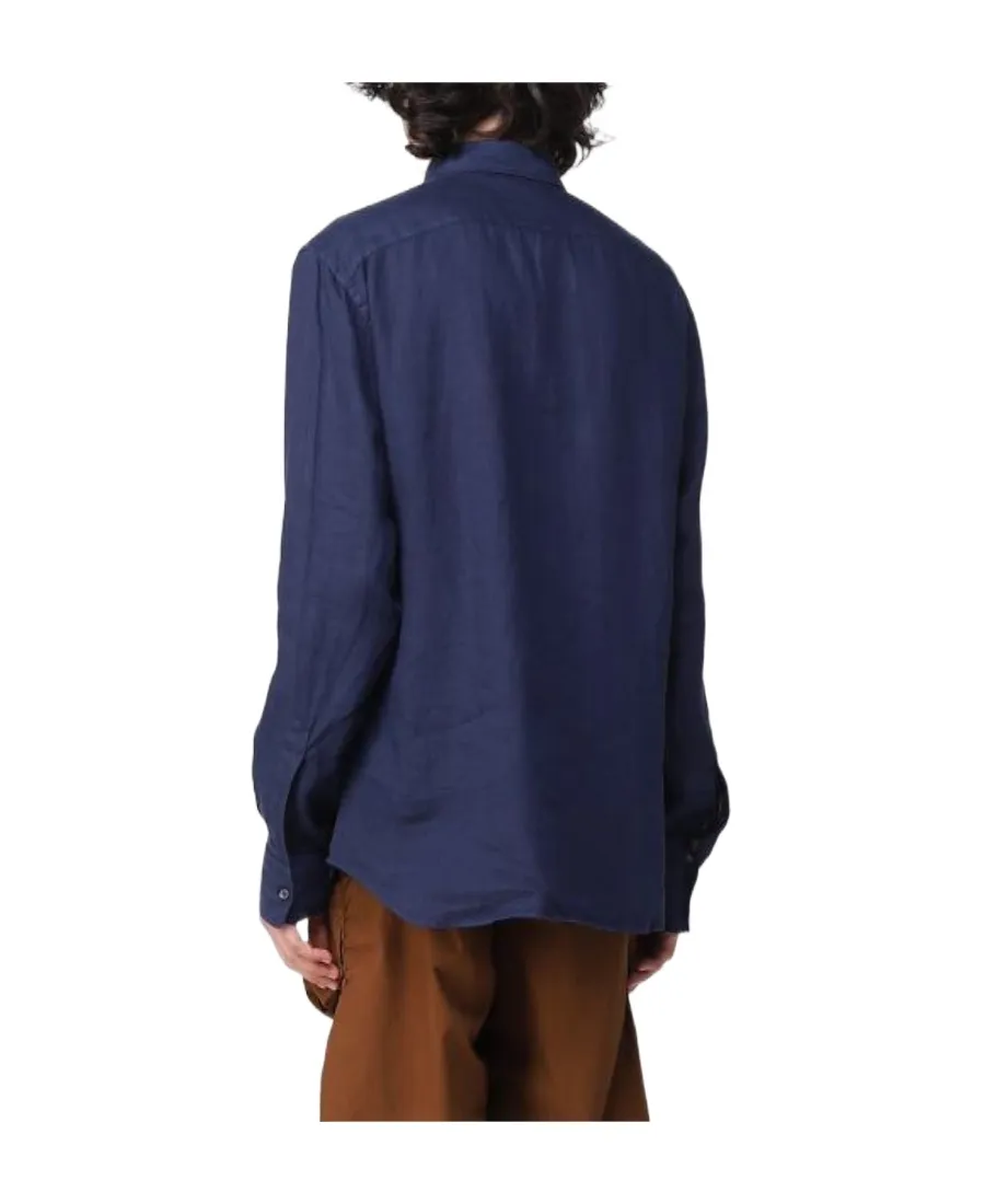 Pointed-Collar Long-Sleeved Shirt