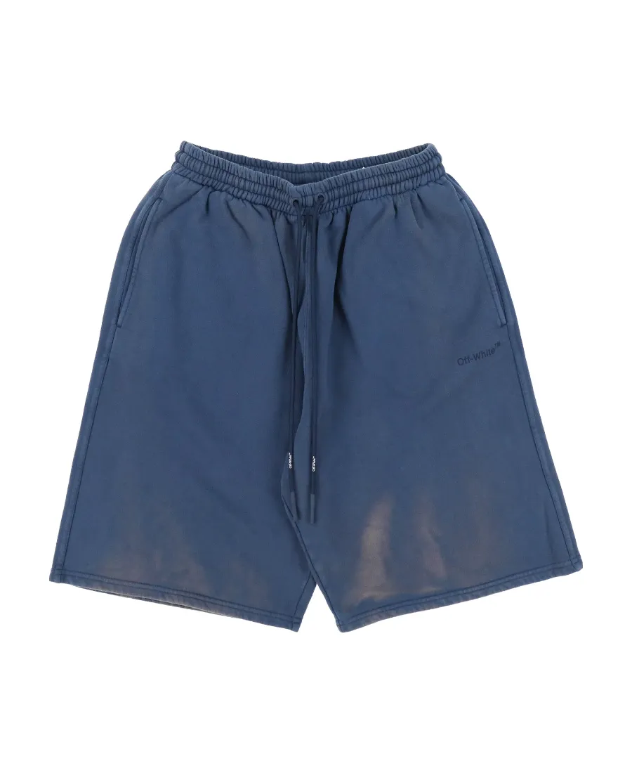 Diag-Stripe Cotton Shorts
