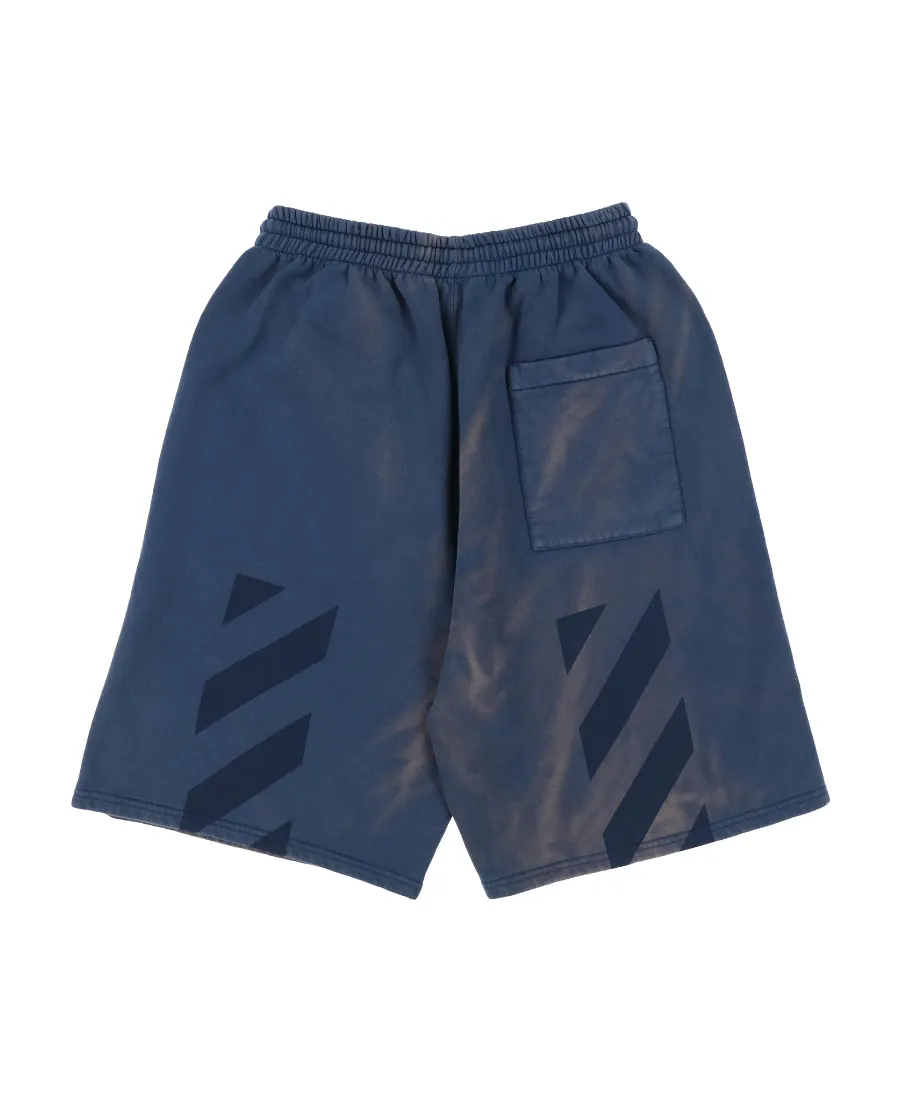 Diag-Stripe Cotton Shorts