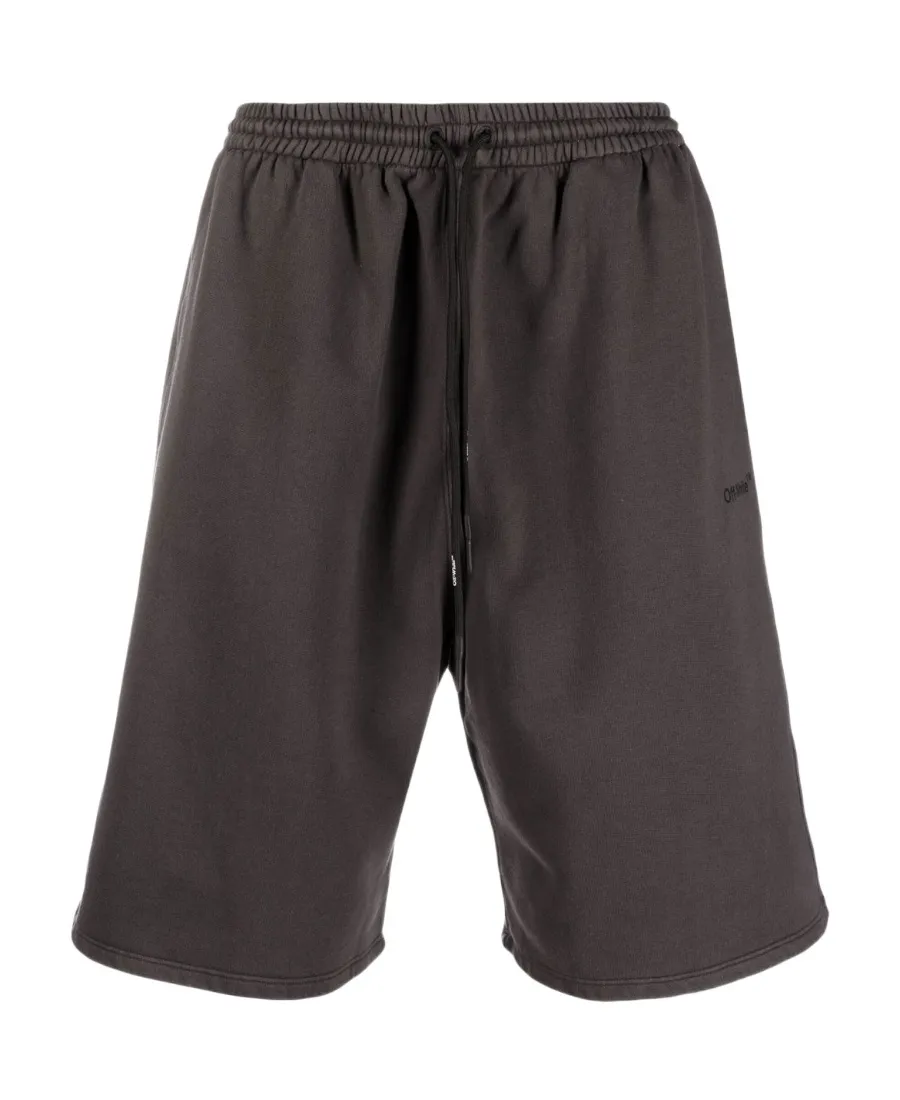 Diag-Stripe Cotton Shorts