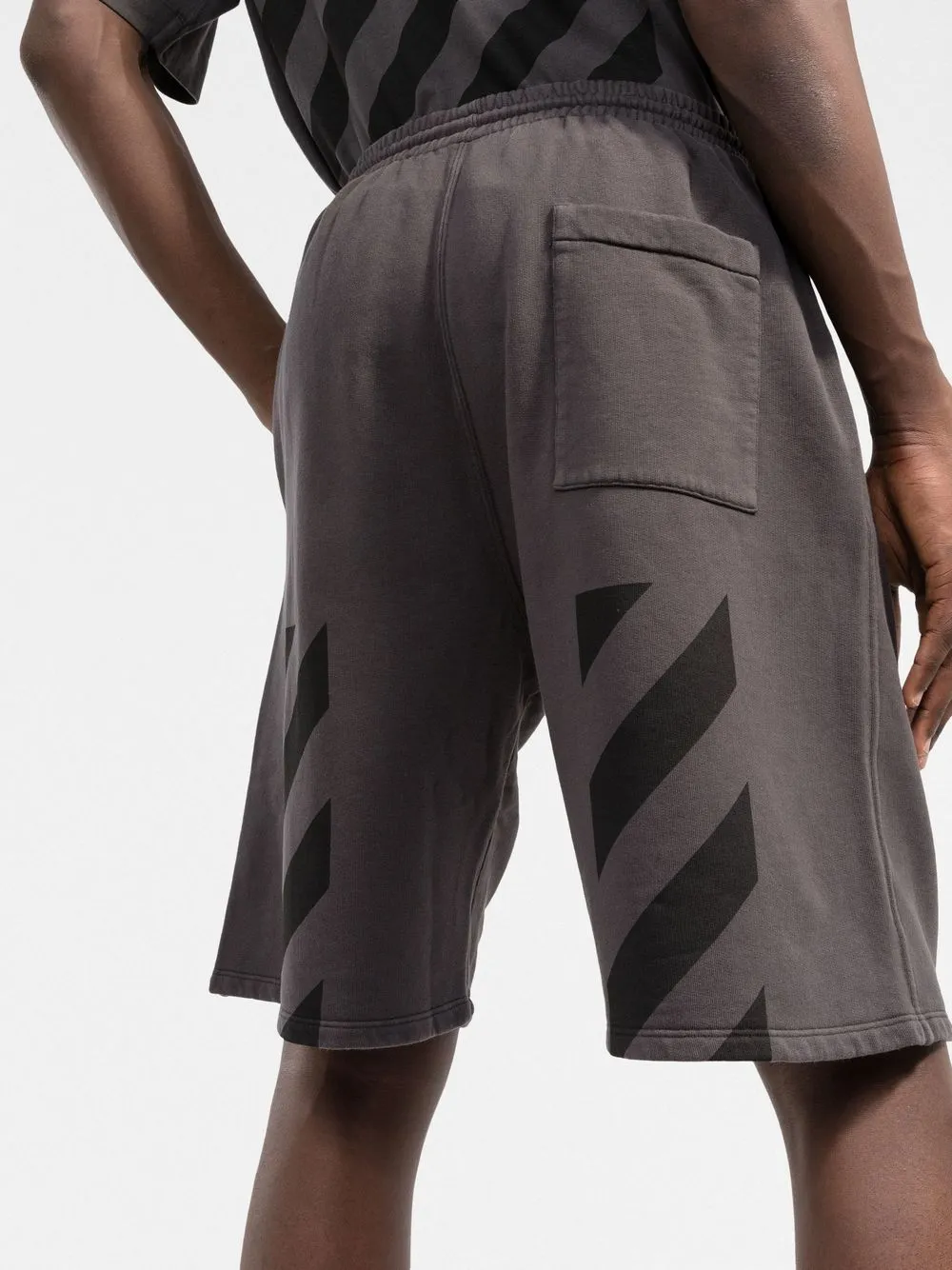 Diag-Stripe Cotton Shorts