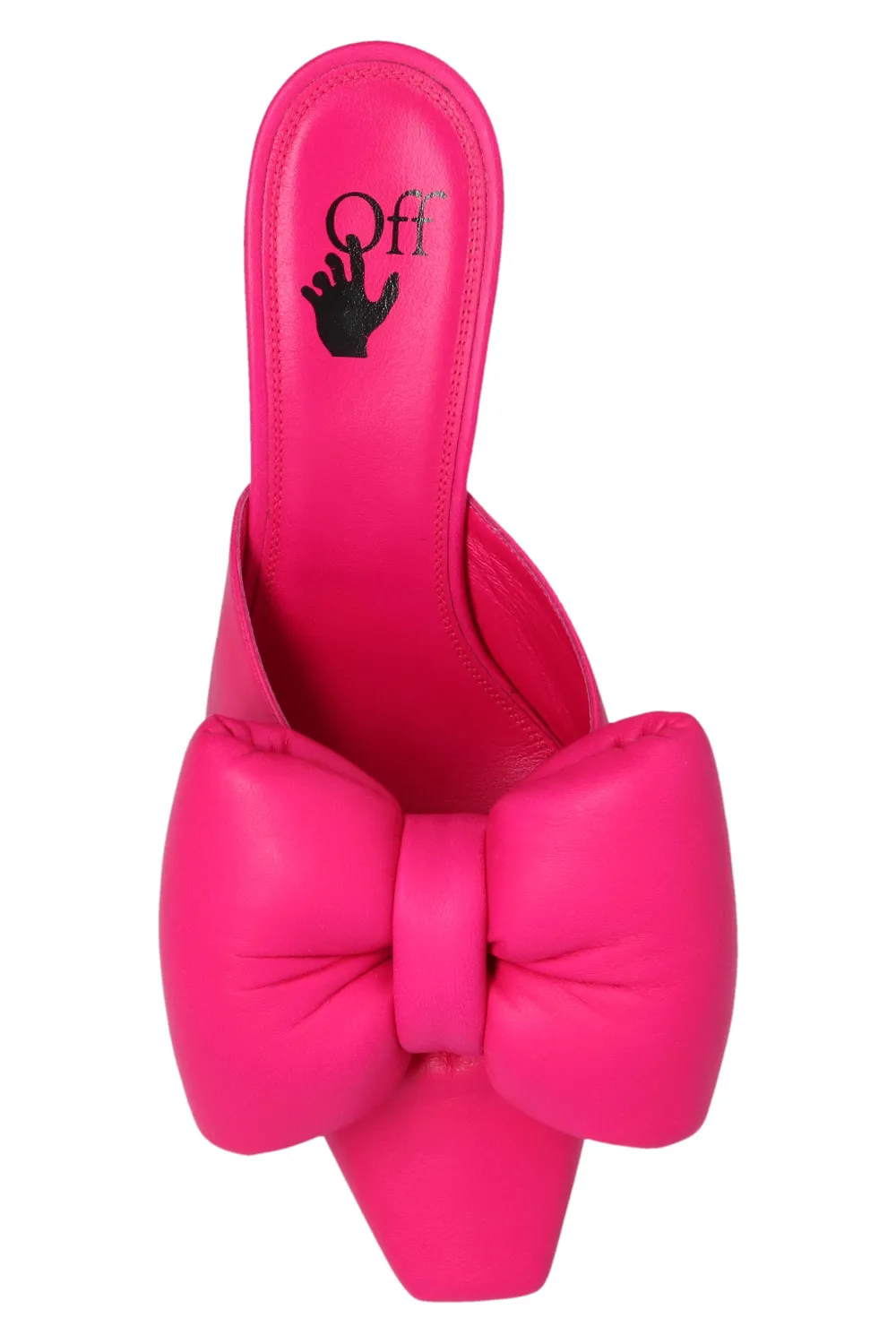 Allen Padded-Bow Leather Mules