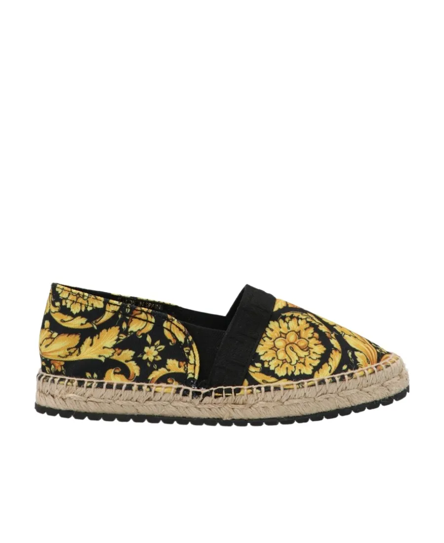 Versace Kids Barocco Printed Slip-On Espadrilles