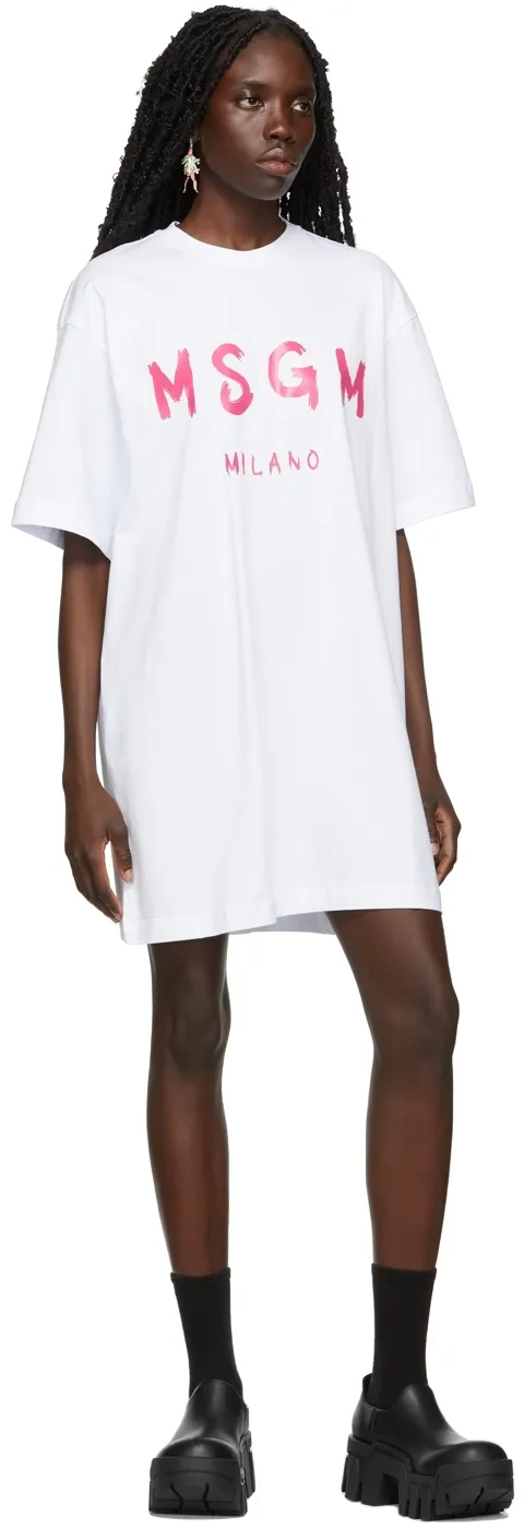 Logo Print Round-Neck Dress