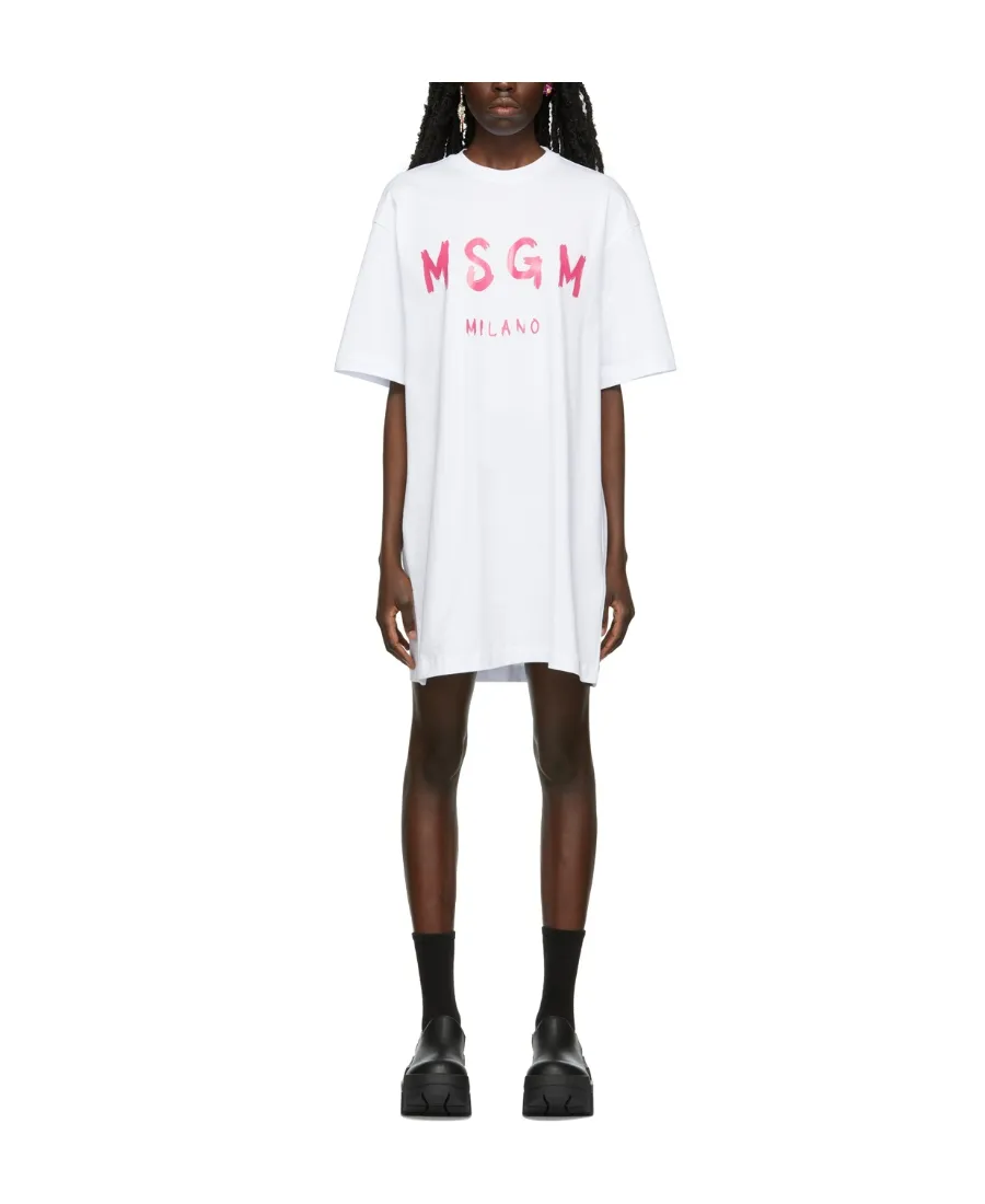 Logo Print Round-Neck Dress