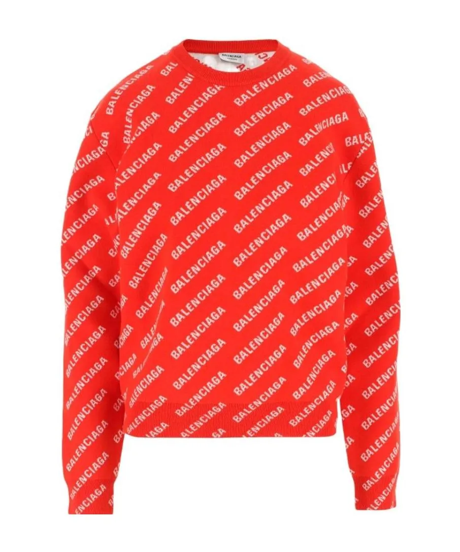 Mini Allover Logo Sweater In Red