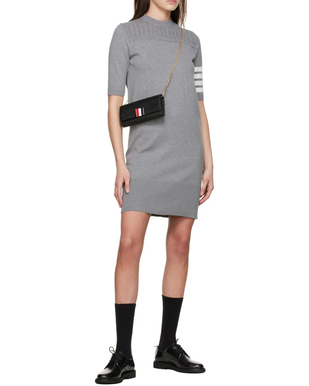 Thom Browne Logo Patch Chained Shoulder Bag