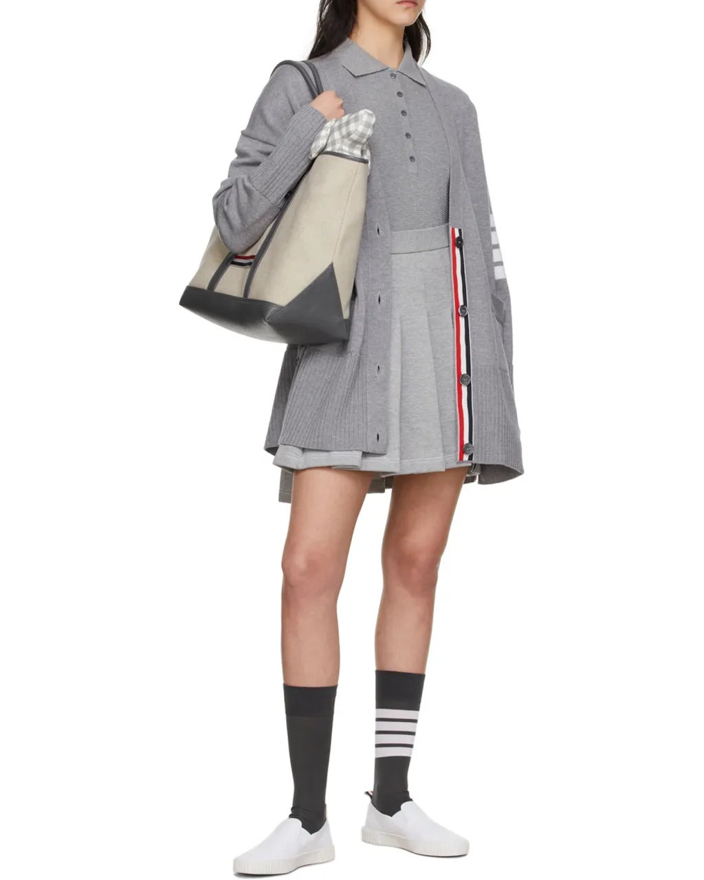 Striped Pleated Miniskirt