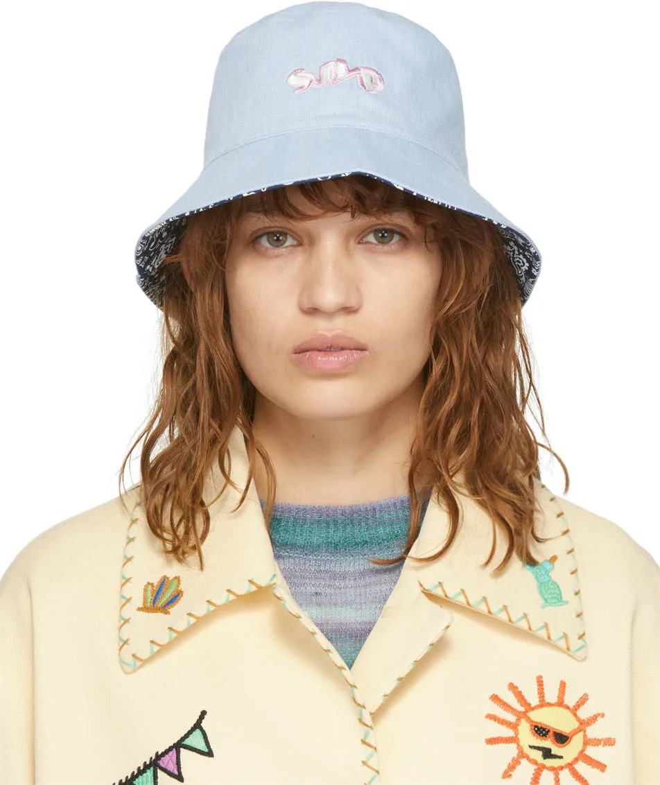 Logo Embroidered Double-Sided Fisherman Hat