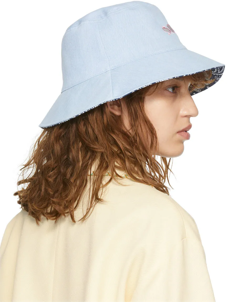 Logo Embroidered Double-Sided Fisherman Hat