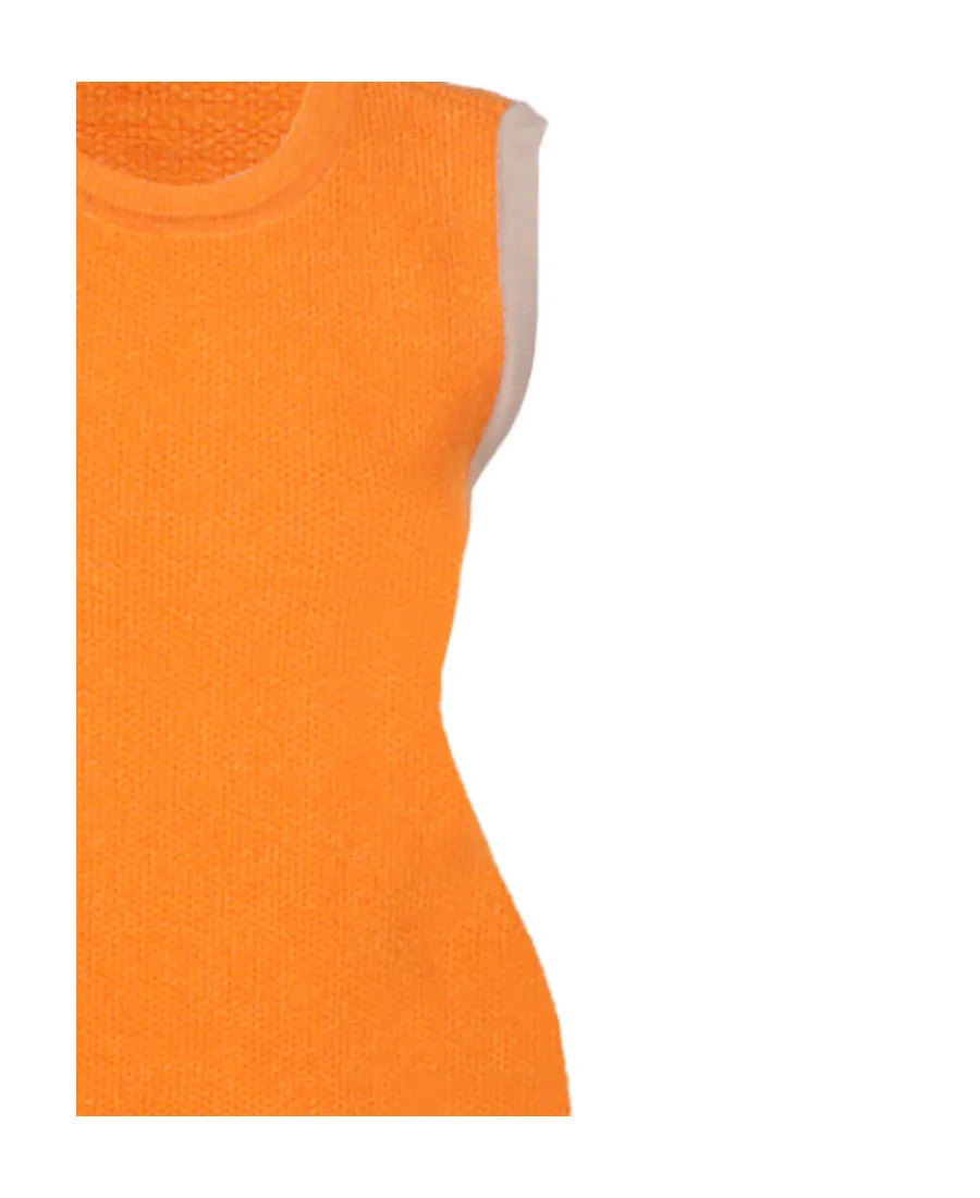 Sorbetto Contrast-Trim Knitted Mini Dress
