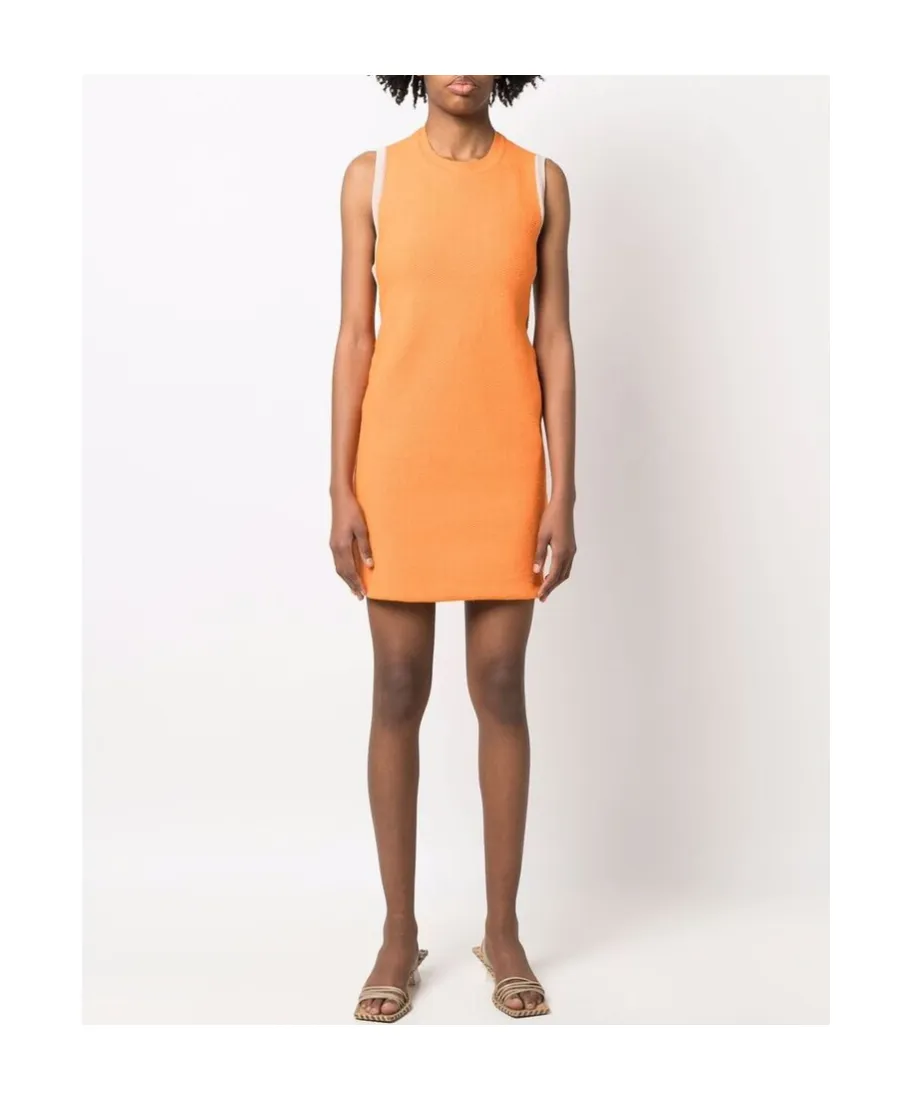 Sorbetto Contrast-Trim Knitted Mini Dress
