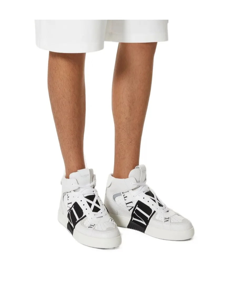 Valentino Vl7N Round Toe Mid-Top Sneakers
